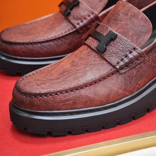 Replica Hermes Leather Shoes For Men #1257334 $118.00 USD for Wholesale