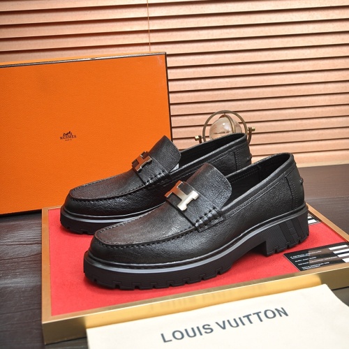 Wholesale Hermes Leather Shoes For Men #1257335 $118.00 USD, Wholesale Quality Replica Hermes Leather Shoes