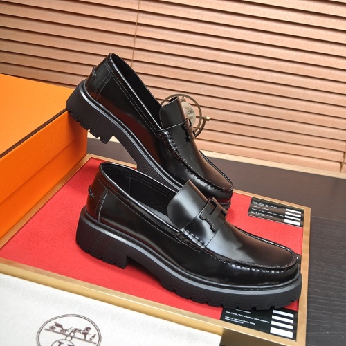 Replica Hermes Leather Shoes For Men #1257336 $118.00 USD for Wholesale