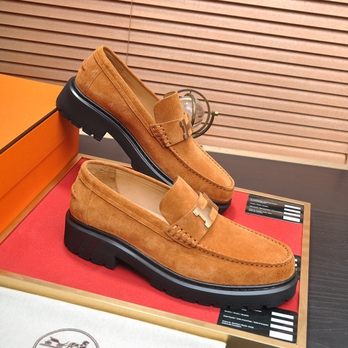 Replica Hermes Leather Shoes For Men #1257337 $118.00 USD for Wholesale