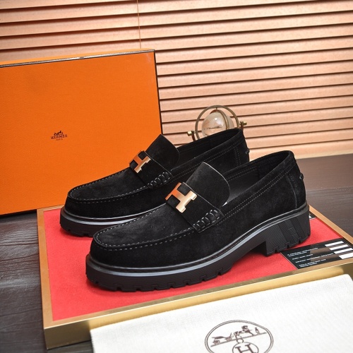 Wholesale Hermes Leather Shoes For Men #1257338 $118.00 USD, Wholesale Quality Replica Hermes Leather Shoes