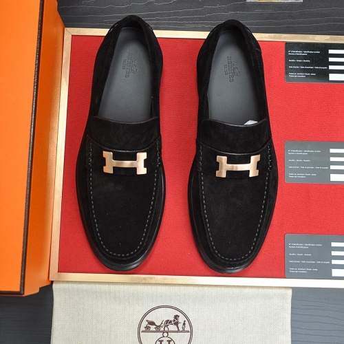 Replica Hermes Leather Shoes For Men #1257338 $118.00 USD for Wholesale