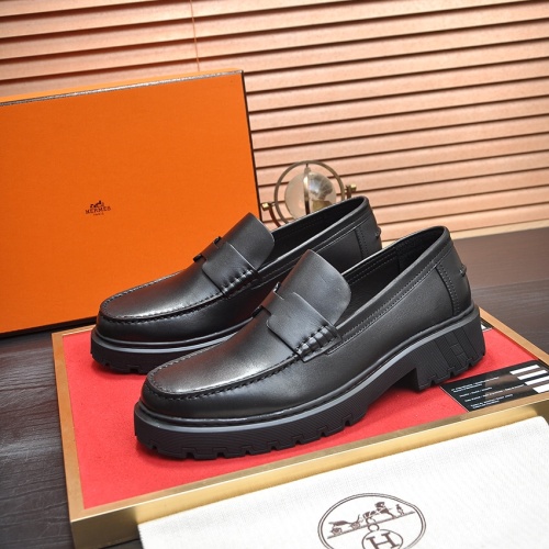 Wholesale Hermes Leather Shoes For Men #1257340 $118.00 USD, Wholesale Quality Replica Hermes Leather Shoes