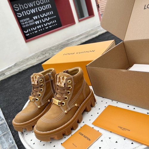 Wholesale Louis Vuitton Boots For Women #1257435 $128.00 USD, Wholesale Quality Replica Louis Vuitton Boots