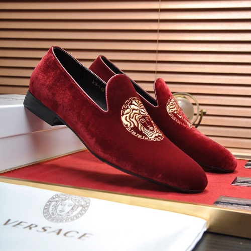 Replica Versace Leather Shoes For Men #1257473 $85.00 USD for Wholesale