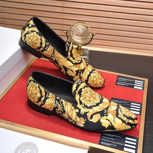 Replica Versace Leather Shoes For Men #1257484 $85.00 USD for Wholesale