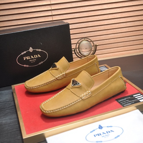 Wholesale Prada Leather Shoes For Men #1257505 $80.00 USD, Wholesale Quality Replica Prada Leather Shoes