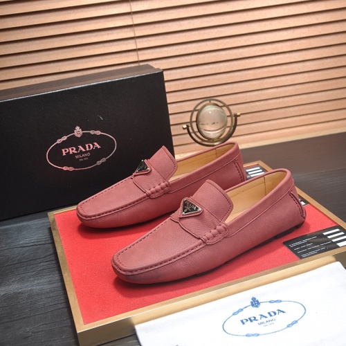 Wholesale Prada Leather Shoes For Men #1257507 $80.00 USD, Wholesale Quality Replica Prada Leather Shoes