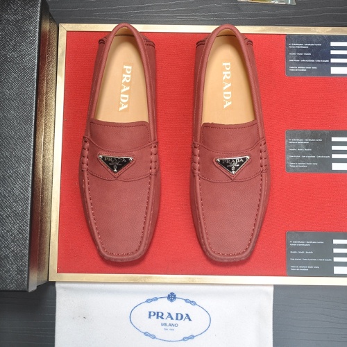 Replica Prada Leather Shoes For Men #1257507 $80.00 USD for Wholesale