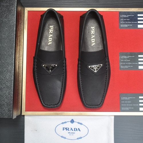 Replica Prada Leather Shoes For Men #1257508 $80.00 USD for Wholesale