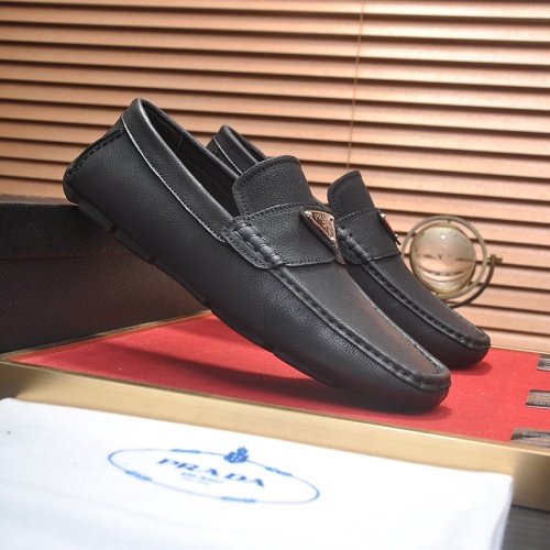 Replica Prada Leather Shoes For Men #1257508 $80.00 USD for Wholesale