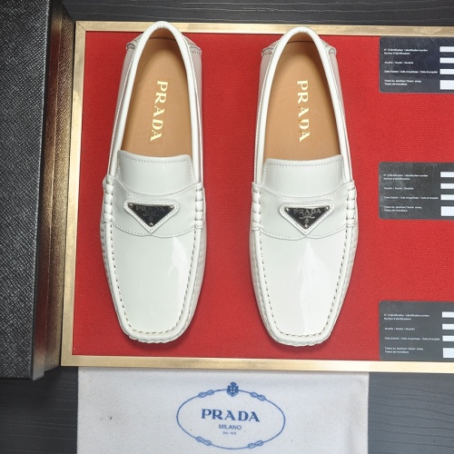 Replica Prada Leather Shoes For Men #1257509 $80.00 USD for Wholesale