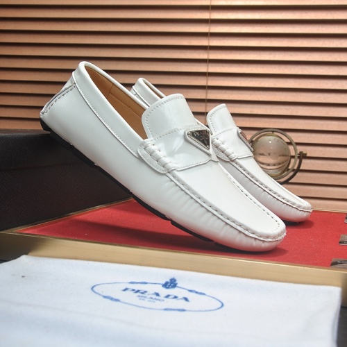 Replica Prada Leather Shoes For Men #1257509 $80.00 USD for Wholesale