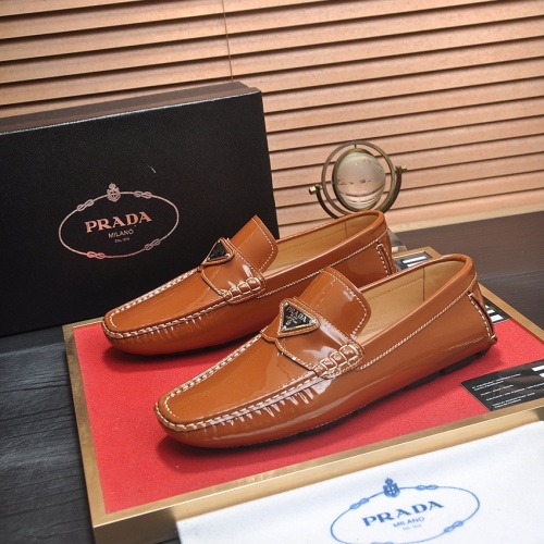 Wholesale Prada Leather Shoes For Men #1257512 $80.00 USD, Wholesale Quality Replica Prada Leather Shoes