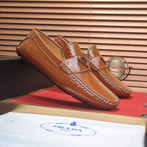 Replica Prada Leather Shoes For Men #1257512 $80.00 USD for Wholesale