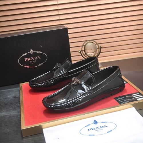 Wholesale Prada Leather Shoes For Men #1257519 $80.00 USD, Wholesale Quality Replica Prada Leather Shoes