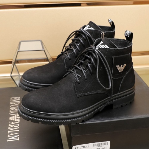 Replica Armani Boots For Men #1257523 $96.00 USD for Wholesale