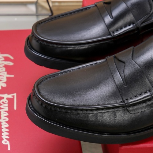 Replica Salvatore Ferragamo Leather Shoes For Men #1257529 $92.00 USD for Wholesale