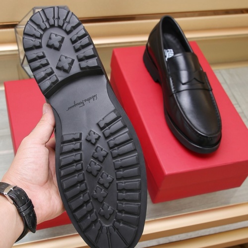 Replica Salvatore Ferragamo Leather Shoes For Men #1257529 $92.00 USD for Wholesale