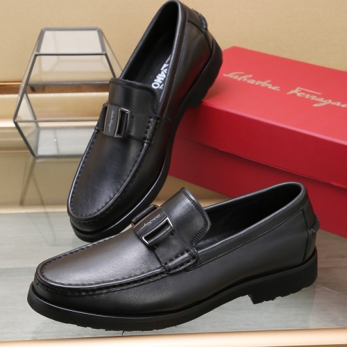 Wholesale Salvatore Ferragamo Leather Shoes For Men #1257530 $92.00 USD, Wholesale Quality Replica Salvatore Ferragamo Leather Shoes