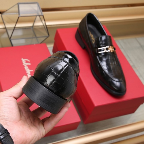 Replica Salvatore Ferragamo Leather Shoes For Men #1257534 $98.00 USD for Wholesale