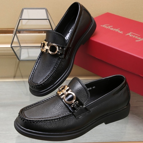 Wholesale Salvatore Ferragamo Leather Shoes For Men #1257536 $98.00 USD, Wholesale Quality Replica Salvatore Ferragamo Leather Shoes