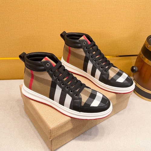 Wholesale Burberry High Tops Shoes For Men #1257730 $80.00 USD, Wholesale Quality Replica Burberry High Tops Shoes