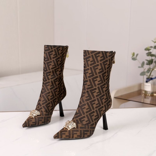 Wholesale Versace Boots For Women #1257782 $115.00 USD, Wholesale Quality Replica Versace Boots