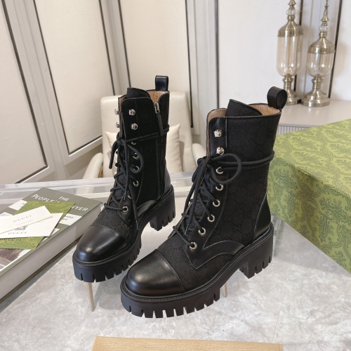 Replica Gucci Boots For Women #1257889 $105.00 USD for Wholesale