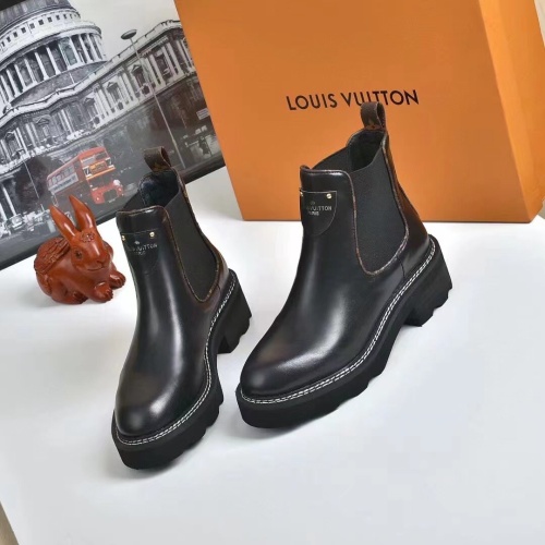 Wholesale Louis Vuitton Boots For Women #1258005 $96.00 USD, Wholesale Quality Replica Louis Vuitton Boots