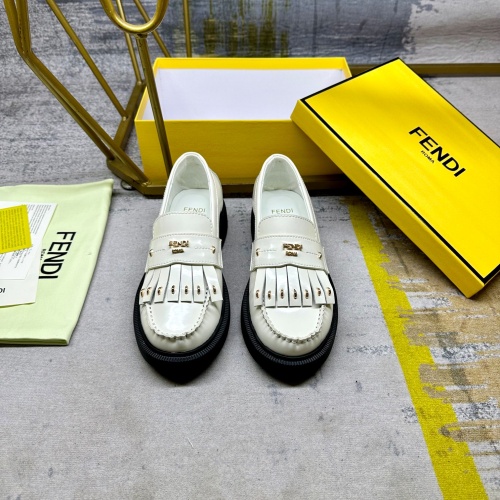 Replica Fendi Leather Shoes For Women #1258025 $102.00 USD for Wholesale