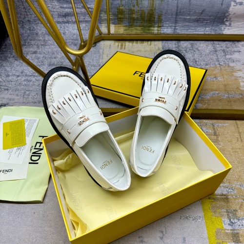 Replica Fendi Leather Shoes For Women #1258025 $102.00 USD for Wholesale