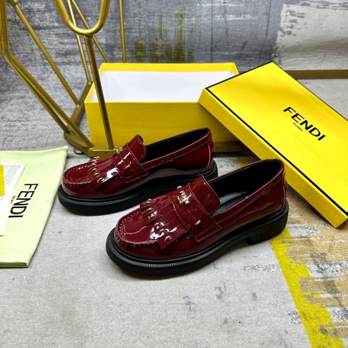 Wholesale Fendi Leather Shoes For Women #1258026 $102.00 USD, Wholesale Quality Replica Fendi Leather Shoes