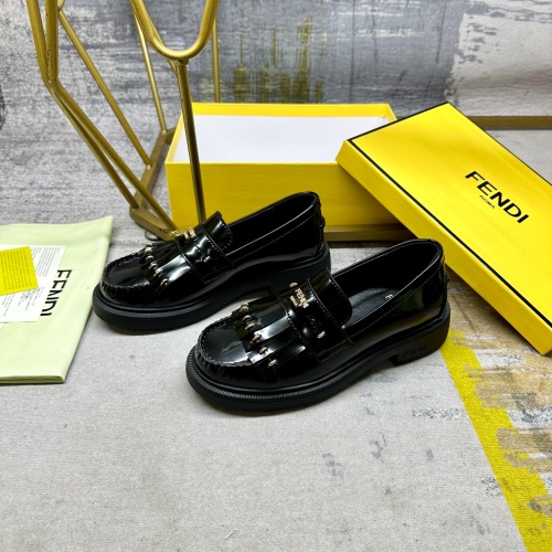 Wholesale Fendi Leather Shoes For Women #1258027 $102.00 USD, Wholesale Quality Replica Fendi Leather Shoes