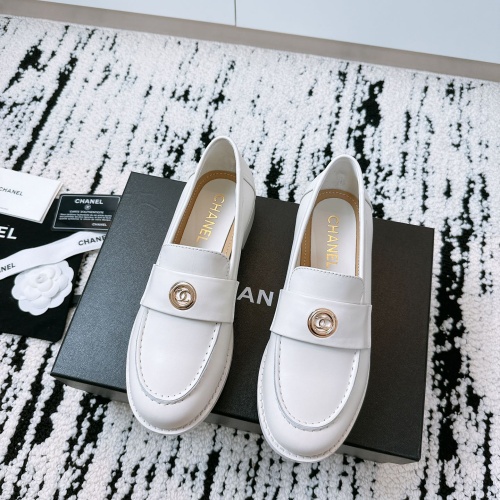 Wholesale Chanel Leather Shoes For Women #1258056 $115.00 USD, Wholesale Quality Replica Chanel Leather Shoes