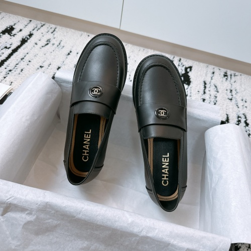 Replica Chanel Leather Shoes For Women #1258058 $115.00 USD for Wholesale