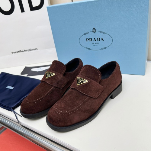 Wholesale Prada Leather Shoes For Women #1258156 $102.00 USD, Wholesale Quality Replica Prada Leather Shoes