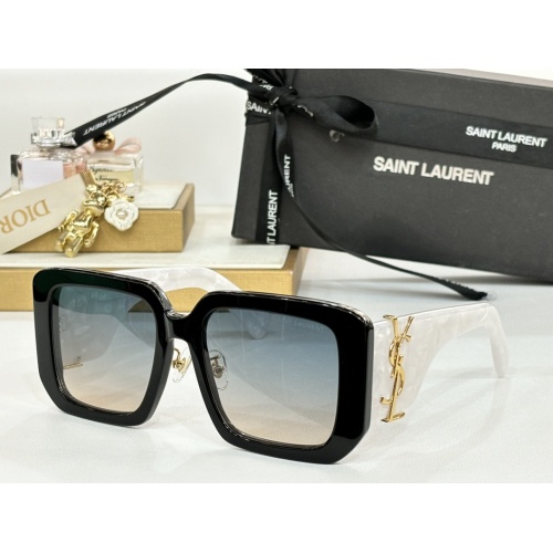 Wholesale Yves Saint Laurent YSL AAA Quality Sunglasses #1258351 $64.00 USD, Wholesale Quality Replica Yves Saint Laurent YSL AAA Quality Sunglasses