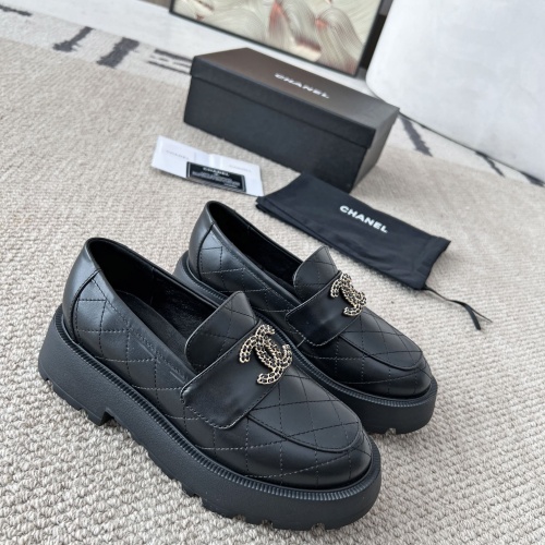 Replica Chanel Leather Shoes For Women #1258661 $100.00 USD for Wholesale