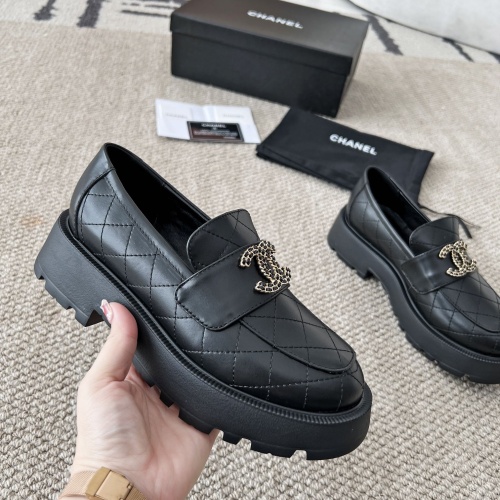 Replica Chanel Leather Shoes For Women #1258661 $100.00 USD for Wholesale