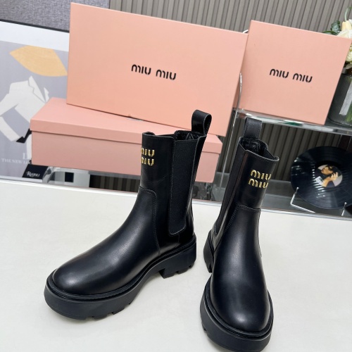 Replica MIU MIU Boots For Women #1258662 $108.00 USD for Wholesale