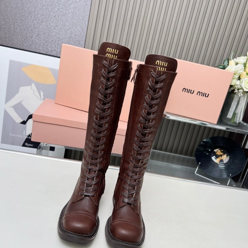 Replica MIU MIU Boots For Women #1258664 $158.00 USD for Wholesale