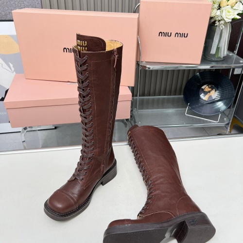 Replica MIU MIU Boots For Women #1258664 $158.00 USD for Wholesale