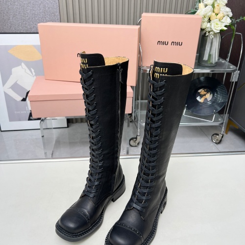 Replica MIU MIU Boots For Women #1258665 $158.00 USD for Wholesale