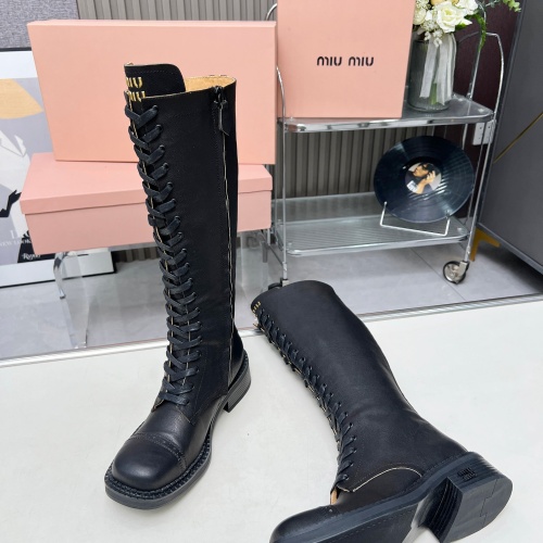 Replica MIU MIU Boots For Women #1258665 $158.00 USD for Wholesale