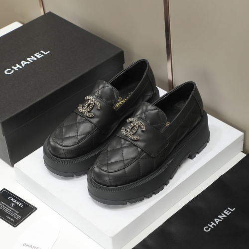 Wholesale Chanel Leather Shoes For Women #1258670 $105.00 USD, Wholesale Quality Replica Chanel Leather Shoes