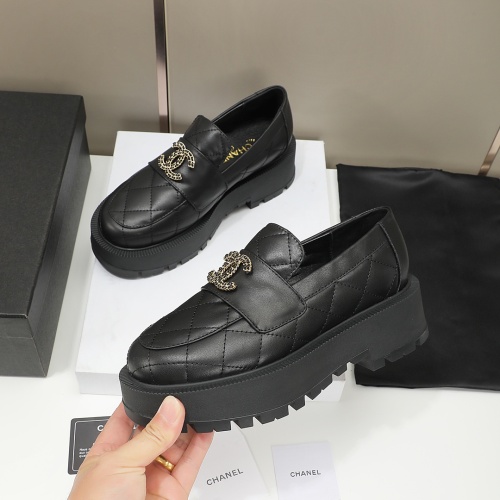 Replica Chanel Leather Shoes For Women #1258670 $105.00 USD for Wholesale