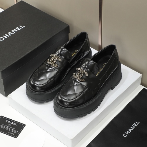 Wholesale Chanel Leather Shoes For Women #1258671 $105.00 USD, Wholesale Quality Replica Chanel Leather Shoes