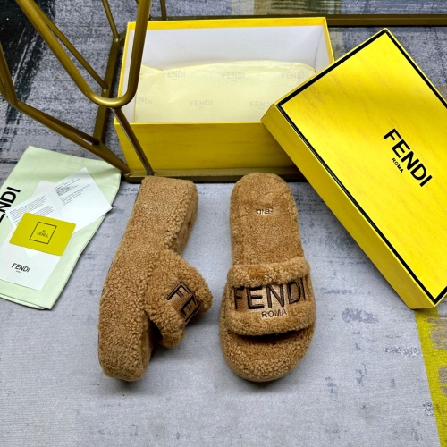 Wholesale Fendi Slippers For Women #1258673 $102.00 USD, Wholesale Quality Replica Fendi Slippers