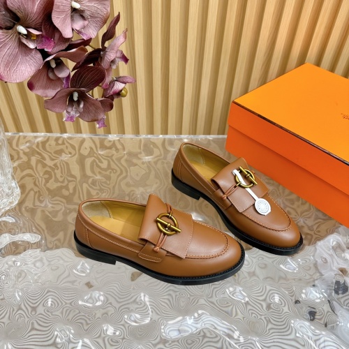 Wholesale Hermes Leather Shoes For Women #1258677 $125.00 USD, Wholesale Quality Replica Hermes Leather Shoes